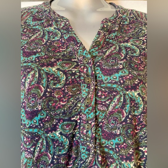 Lucky Brand Paisley Print Top - Picture 4 of 10
